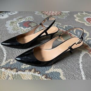 Calvin Klein Black Patent Slingback Heels